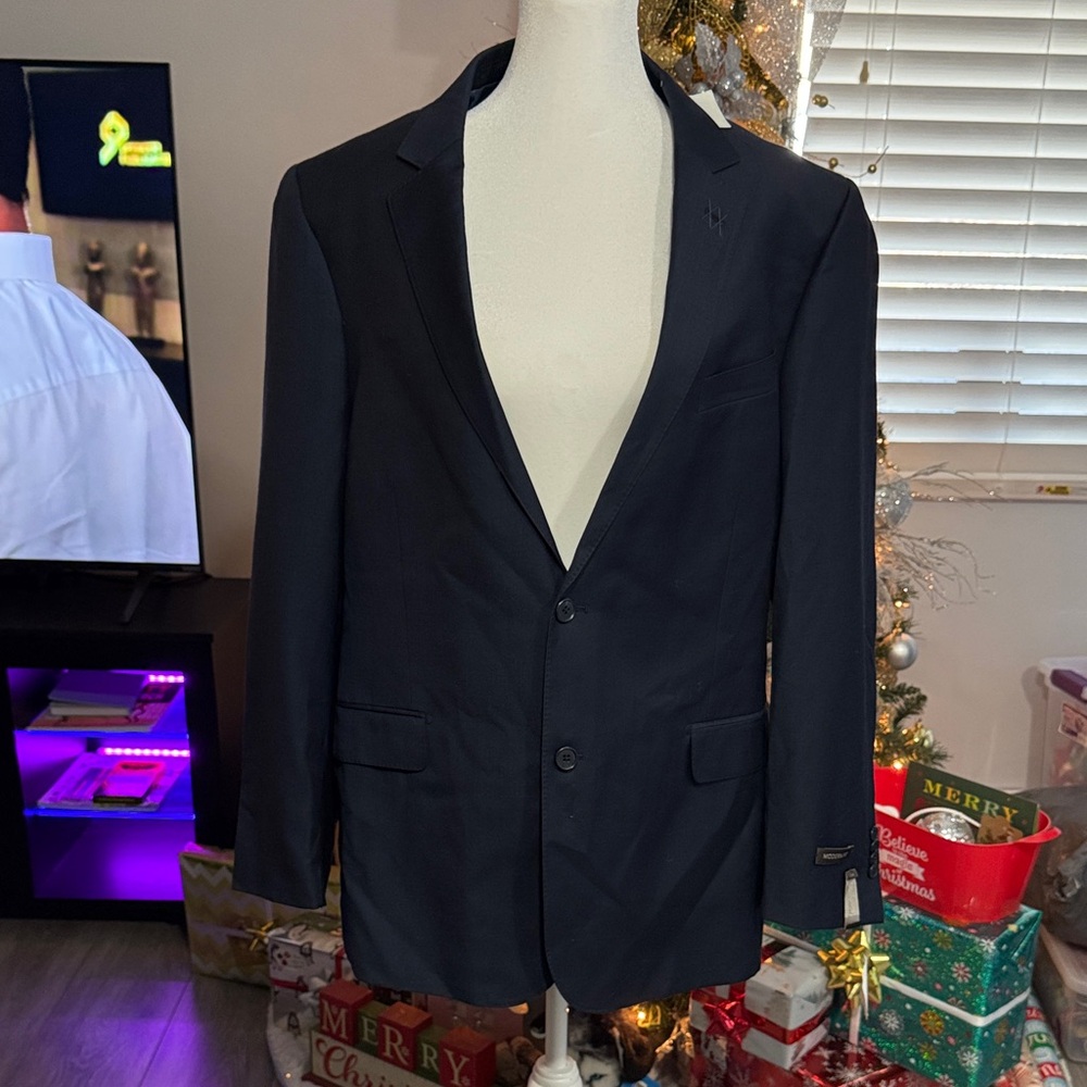 NWT Neiman Marcus Super 120s Modern Fit Midnight Blue Blazer